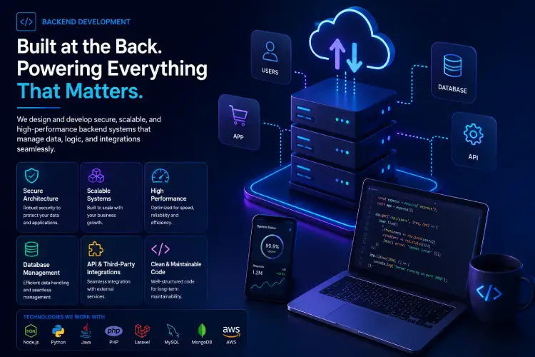 Robust, scalable back-end solutions with secure databases, APIs, and server-side logic to power high-performance digital experiences.