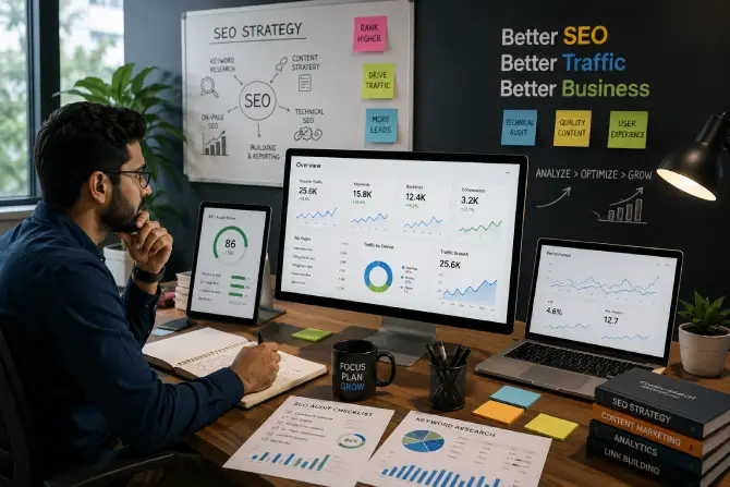 We use proven SEO strategies to improve search rankings, increase organic traffic, and help businesses attract more potential customers online.